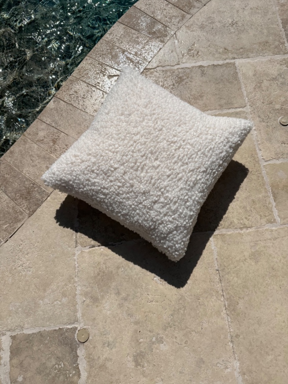 Cream / Off White Faux Fur Decorative Sherpa Throw Pillow Cover 18x18 Inch